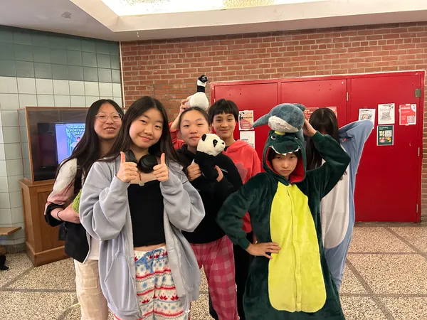 VPCI students dressed in pyjamas for Movie Monday